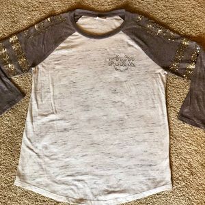 Victoria Secret💕PINK 3/4 sleeve sequin shirt💕